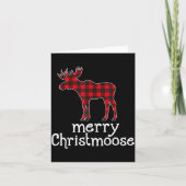 Red Plaid Merry Christmoose Christmas Moose Lovers Kaart (Voorkant)