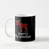 Red Plaid Merry Christmoose Christmas Moose Lovers Koffiemok (Links)