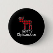 Red Plaid Merry Christmoose Christmas Moose Lovers Ronde Button 5,7 Cm (Voorkant)