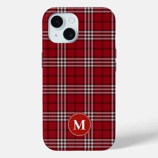 Red Plaid monogram Case-Mate iPhone Case (Achterkant)