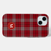 Red Plaid monogram Case-Mate iPhone Case (Achterkant (horizontaal))