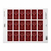 Red Plaid Monogram Kerstretouradres Etiket (Full Sheet)
