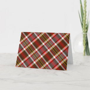 Red Plaid Multi BLANK Wenskaart Feestdagen Kaart