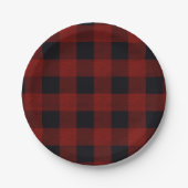 Red Plaid Papieren Bordje (Voorkant)