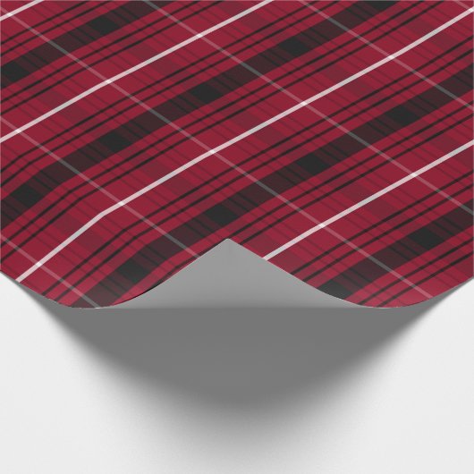 Red Plaid Pattern Christmas Wrapping Paper Cadeaupapier (Hoek)