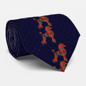Red Plaid Poodles Tie Stropdas (Opgerold)