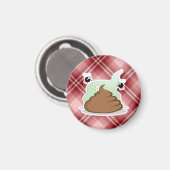 Red Plaid Poop Magneet (Voorkant / Achterkant)