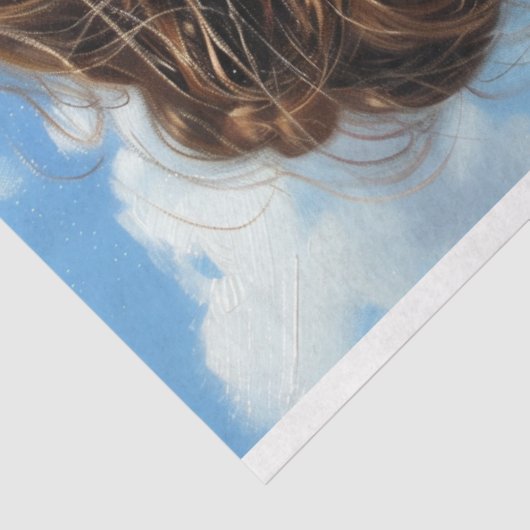 Red Plaid Prairie Girl | vreugdevolle decoupatie Tissuepapier (Detail)