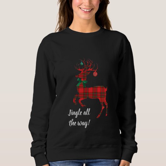Red Plaid Reindeer (Jingle helemaal!) Trui (Voorkant)