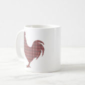 Red Plaid Rooster Koffiemok (Voorkant links)