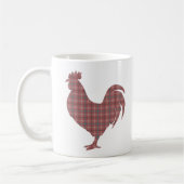 Red Plaid Rooster Koffiemok (Links)