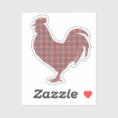  Red Plaid Rooster  Sticker (Vel)