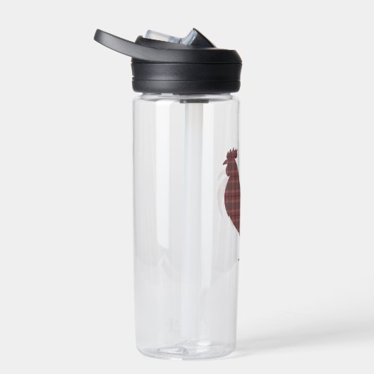 Red Plaid Rooster Waterfles (Rechts)