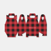 Red Plaid Rustiek Land Vakantie Feest Favor Boxen Bedankdoosjes (Uitgevouwen)