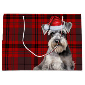Red Plaid Schnauzer Dog Lover Holiday Groot Cadeauzakje (Voorkant)