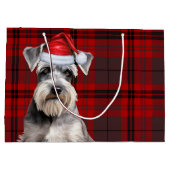 Red Plaid Schnauzer Dog Lover Holiday Groot Cadeauzakje (Achterkant)