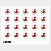 Red Plaid Scottie Stickers Custom (Vel)