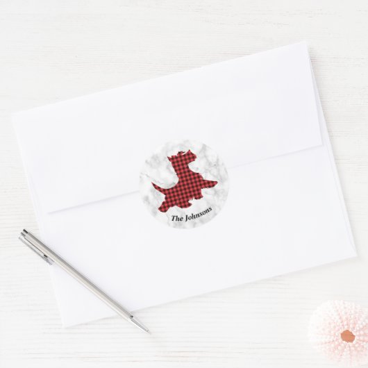 Red Plaid Scottie Stickers Custom (Envelop)