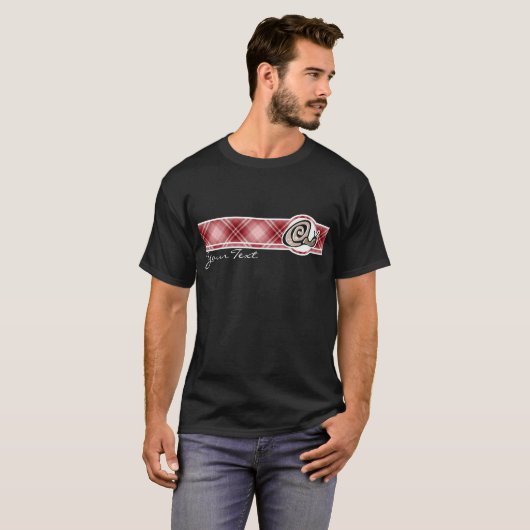 Red Plaid Snail T-shirt (Voorkant volledig)