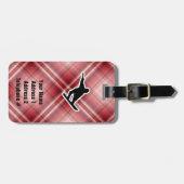 Red Plaid Snowboarden Bagagelabel (Voorkant horizontaal)
