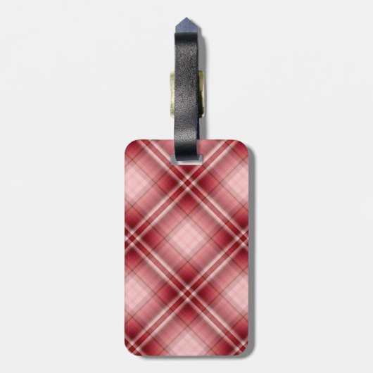 Red Plaid Snowboarden Bagagelabel (Achterkant verticaal)