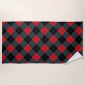 Red Plaid Strandlaken (Voorkant)