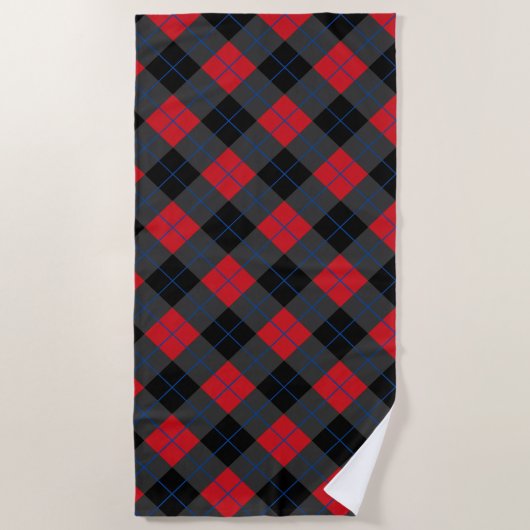 Red Plaid Strandlaken (Voorkant)