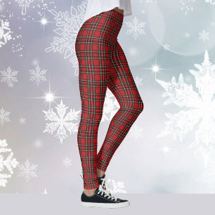 Red Plaid Tartan Yoga Kerstvakantie Hardlopen Leggings