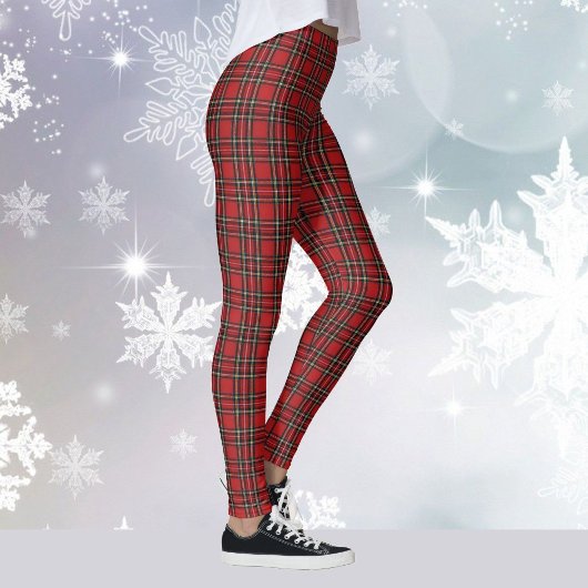 Red Plaid Tartan Yoga Kerstvakantie Hardlopen Leggings