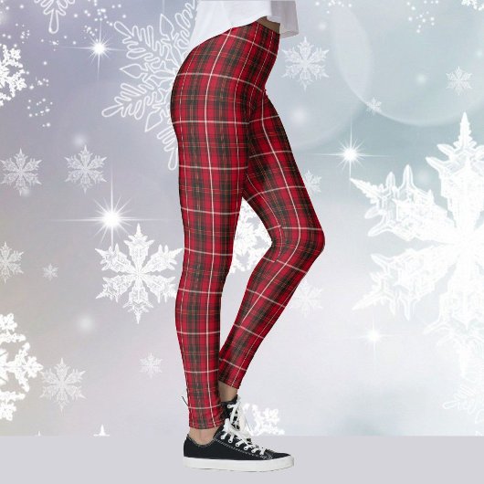 Red Plaid Tartan Yoga Kerstvakantie Hardlopen Leggings