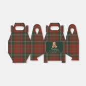 Red Plaid Teddy Bear Christmas Baby Shower Bedankdoosjes (Uitgevouwen)