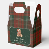 Red Plaid Teddy Bear Christmas Baby Shower Bedankdoosjes (Geopend)