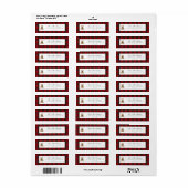 Red Plaid Teddy Bear Christmas Etiket (Full Sheet)