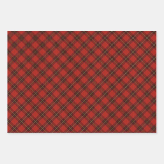 Red Plaid Trio Inpakpapier Vel (Voorkant 2)