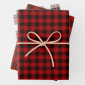 Red Plaid Trio Inpakpapier Vel (In situ)