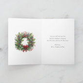 Red Plaid Waterverf Deer Vrolijk Kerstfeest Feestdagen Kaart (Binnen)