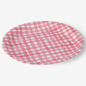 Red Plaid Waterverf picknick Papieren Bordje (Gekanteld)