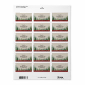 Red Plaid Woodland Forest houthakker adreslabel Etiket (Full Sheet)