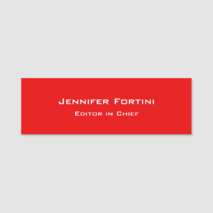 Red Plain Elegant Modern minimalist Naamplaatje