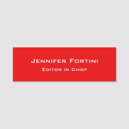Red Plain Elegant Modern minimalist Naamplaatje (Voorkant)