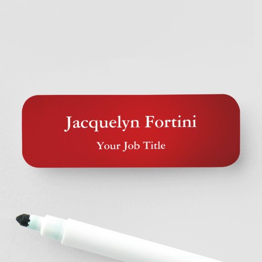Red Plain Elegant Modern minimalist Naamplaatje (In situ)