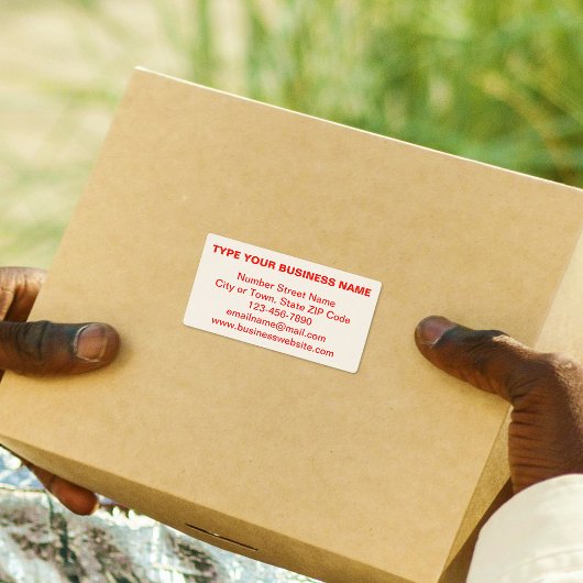 Red Plain Text Business Brand op Verzendlabel