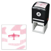 Red Plane Aviation Sky Self Inking Rubber Stamp Zelfinktende Stempel (In situ)