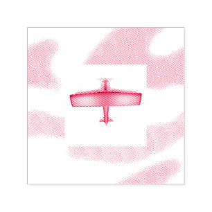 Red Plane Aviation Sky Self Inking Rubber Stamp Zelfinktende Stempel