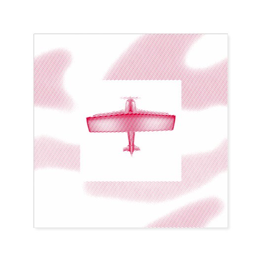 Red Plane Aviation Sky Self Inking Rubber Stamp Zelfinktende Stempel (Design)