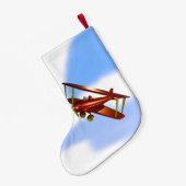 Red Plane Christmas Stocking Kleine Kerstsok (Achterkant (Hangend))