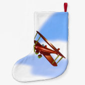 Red Plane Christmas Stocking Kleine Kerstsok (Achterkant)