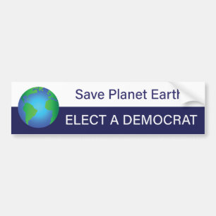 Red Planet Earth; kies een democraat Bumpersticker