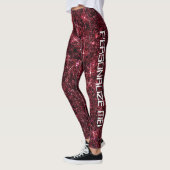 Red Planet Galaxy Glitter CUSTOM-TEKST Mars Leggings (Links)
