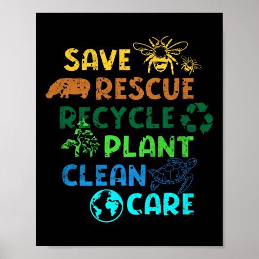 Red Planet Klimaatverandering Grappig Ea Redden Poster (Voorkant)